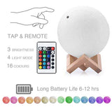 Luminária Lua 3D  - USB Recarregável